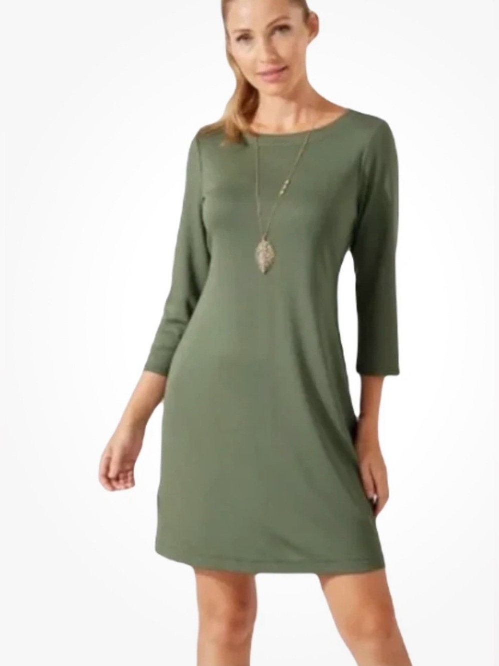 NWT Tommy Bahama Darcy 3/4 Sleeve Dress Green Women’s Medium Lightweight